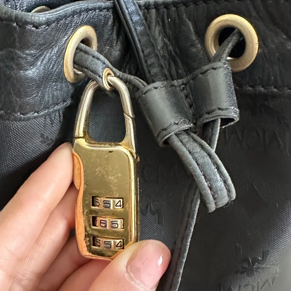 Vintage MCM Black Canvas/Leather Bucket Bag - Picture 5 of 16